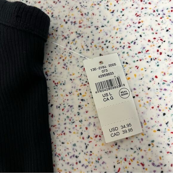 NWT Aerie OFFLINE Ribbed Tank Top Black Modal Women’s Size L - Picture 4 of 8